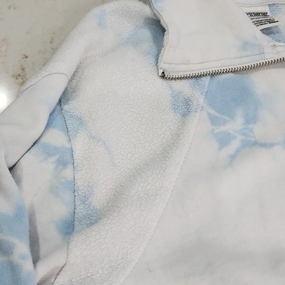 VS Pink Blue Tie Dyed 1/4 Zip Sweatshirt. Size XS. - Picture 2 of 8